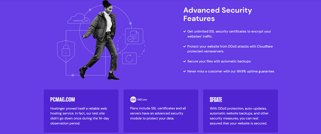 security features of hostinger